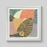 Quadro Folhas Coloridas 95 Arts Memphis 30x30cm Moldura Padrão Madeira - 1