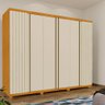 Guarda Roupa de Casal 6 Portas 4 Gavetas Naturale Off White Lohan Shop Jm - 1