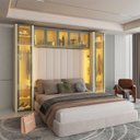 Ver imagem 1 de Guarda-Roupa Modulado Reflecta 7 Portas 302,8cm x 240cm Mod 017 100% MDF Innova Bege/Off White