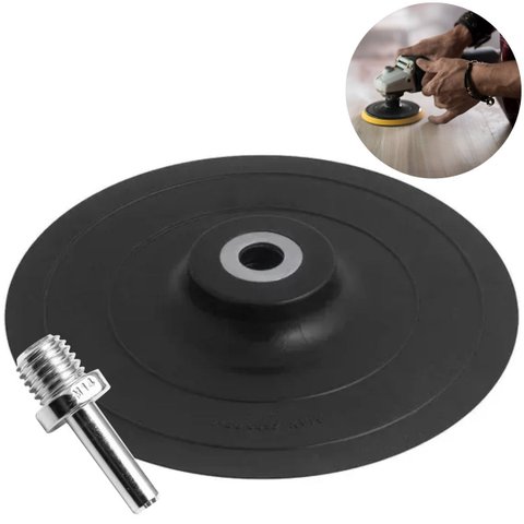 Suporte de Borracha para Disco de Lixa Boina 125mm + Adaptador para Suporte Disco M14