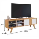Ver imagem 5 de Rack Bancada para TV 100% MDF 180 cm Paraty Nature/Off White - Permóbili