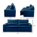 Ver imagem 3 de Sofá Retrátil e Reclinável 2 lugares com Molas 1,50m Ester Suede Azul Adonai Estofados