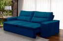 Ver imagem 1 de Sofá Retrátil e Reclinável 2 lugares com Molas 1,50m Ester Suede Azul Adonai Estofados