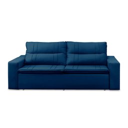 Sofá Retrátil e Reclinável 2 lugares com Molas 1,50m Ester Suede Azul Adonai Estofados - 4