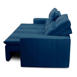 Sofá Retrátil e Reclinável 2 lugares com Molas 1,50m Ester Suede Azul Adonai Estofados - 7