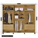 Ver imagem 3 de Guarda-Roupa Casal com 6 Portas com 4 Gavetas Internas e Maleiro Amsterdã Ii