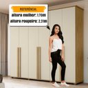 Ver imagem 5 de Guarda-Roupa Casal com 6 Portas com 4 Gavetas Internas e Maleiro Amsterdã Ii