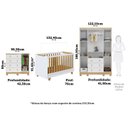 Ver imagem 3 de Quarto de Bebê Completo Berço 4 em 1 Guarda Roupa e Cômoda 100% MDF Mike Yescasa Branco Amêndoa