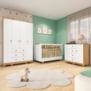 Ver imagem 1 de Quarto de Bebê Completo Guarda-roupa Cômoda e Berço 4 em 1 Minicama 100% Mdf Mike Espresso Móveis