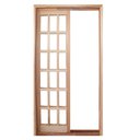 Ver imagem 1 de Porta Balcão de Correr Padrão Cedro Quadriculada 2 Folhas Reto Bat.14 Cm- 2.15(a)x1.40(l)