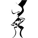 Ver imagem 1 de Adesivo Decorativo Casal Beijo Porta Decoração:preto