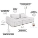 Ver imagem 7 de Sofá Ilha com Puff Living 285cm Amber M03 Bouclê Branco