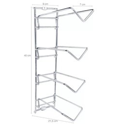 Conjunto 2 Adegas para Parede Cromado Suporte para 8 Garrafas de Vinho Ms Aramados - 3