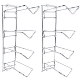 Conjunto 2 Adegas para Parede Cromado Suporte para 8 Garrafas de Vinho Ms Aramados - 1