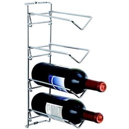 Conjunto 2 Adegas para Parede Cromado Suporte para 8 Garrafas de Vinho Ms Aramados - 4