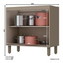 Ver imagem 2 de Balcão de Cozinha Évelin 2 Portas 80 Cm Duna Cristal – Henn