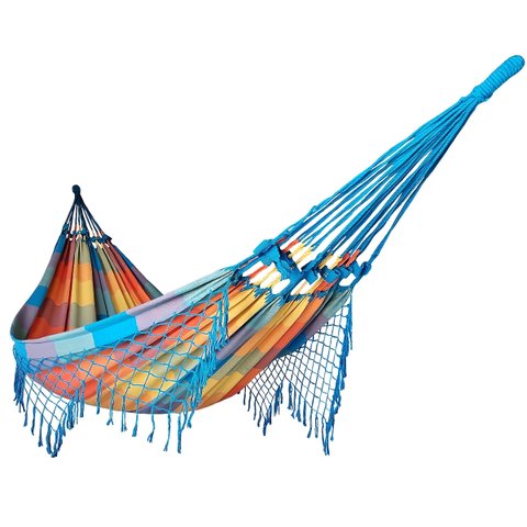 Rede de Dormir Casal Balanço de Algodão Reforçada 3,80m X 1,50m Varias Cores:aquarela