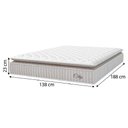 Ver imagem 3 de Cama Box Colchão Casal Molas Ensacadas City Pillow Top 138x188x61cm Linho Branco / Bege Hellen