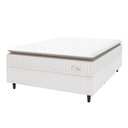 Ver imagem 1 de Cama Box Colchão Casal Molas Ensacadas City Pillow Top 138x188x61cm Linho Branco / Bege Hellen