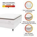 Ver imagem 2 de Cama Box Colchão Casal Molas Ensacadas City Pillow Top 138x188x61cm Linho Branco / Bege Hellen