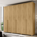 Ver imagem 3 de Guarda-Roupa 6 Portas com Espelho com 5 Gavetas Internas 1 com Divisória e Maleiro Estrela Marrom/Cinamomo