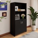 Ver imagem 1 de Armário Estante New City 2 Portas 80 cm Preto Gebb Work