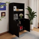 Ver imagem 2 de Armário Estante New City 2 Portas 80 cm Preto Gebb Work