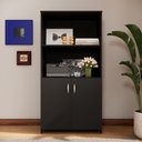 Ver imagem 3 de Armário Estante New City 2 Portas 80 cm Preto Gebb Work