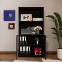 Ver imagem 4 de Armário Estante New City 2 Portas 80 cm Preto Gebb Work