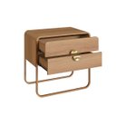 Ver imagem 4 de Mesa Cabeceira Luna Orgânico 60x58,5cm 2 Gavetas Hanover/dourado 28062