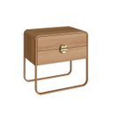 Ver imagem 2 de Mesa Cabeceira Luna Orgânico 60x58,5cm 2 Gavetas Hanover/dourado 28062