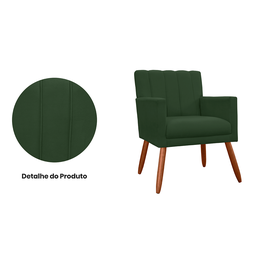 Combo 2 Poltronas Estofadas Para Consultório Pés de Ferro Cecília Suede Verde - DL Decor - 4