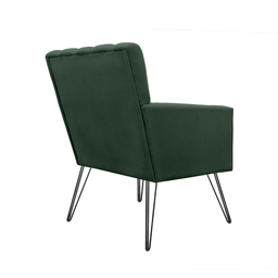Combo 2 Poltronas Estofadas Para Consultório Pés de Ferro Cecília Suede Verde - DL Decor - 3