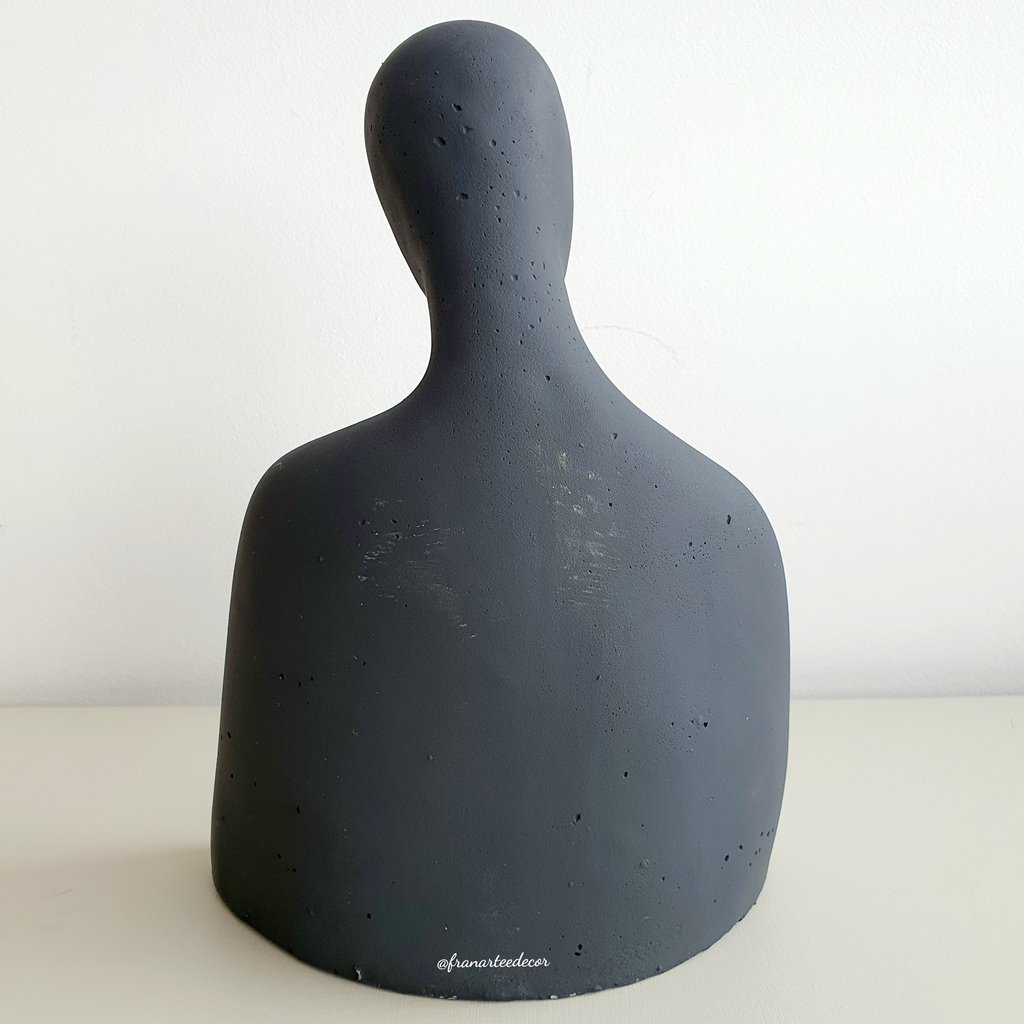 Escultura de Cimento Corpo Heart Preto 27cm - 3