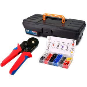 Kit Maleta Alicate Crimpar 1200 Terminais Ilhós 0,25 a 10mm