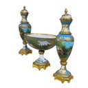Ver imagem 4 de Par de Anforas + Centro de Mesa Azul Claro 44x12x12cm e 22x29x19cm