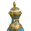 Ver mais imagens de Par de Anforas + Centro de Mesa Azul Claro 44x12x12cm e 22x29x19cm