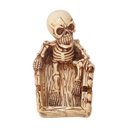 Ver imagem 1 de Cinzeiro de Resina Modelo Caveira Caixão Decorativo Presente:bege