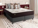 Ver imagem 1 de Conjunto Cama Box Queen c/ Molas Ensacadas Allura Cinza 158x198x58
