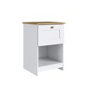 Ver imagem 2 de Mesa de Cabeceira Dormitório 1 Gaveta Americano Branco