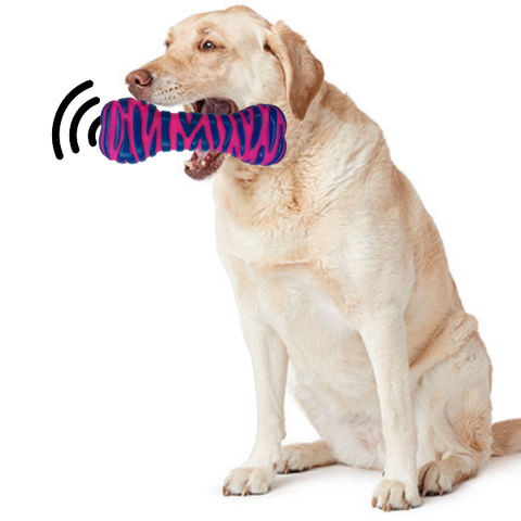 Brinquedo Cachorro Mordedor Vinil Osso Tigre - Rosa