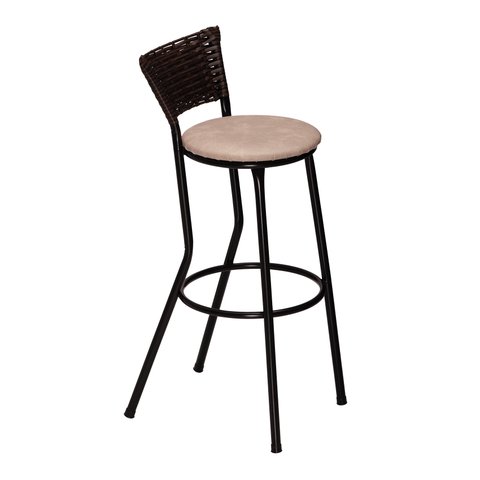 Banco Americano Alta Bar Bistro de Junco Fibra Sintetica:areia/chocolate Mesclado