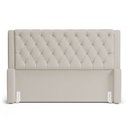 Ver imagem 3 de Cabeceira Atena para Cama Box King Size 195cm Capitonê com Frame Suede Bege Claro - Abmaza