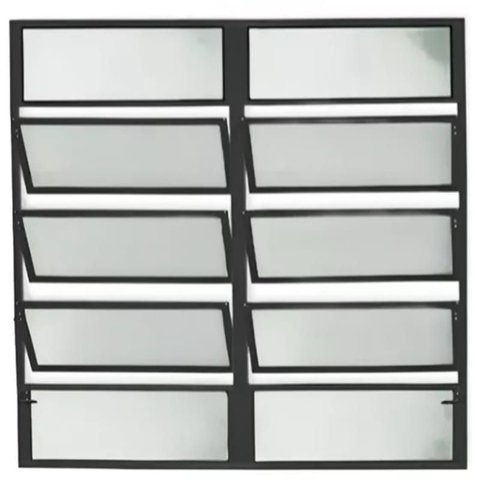 Vitro Basculante de Alumínio 2°seções Vidro Mini Boreal 0,60 X 1,20 Cor Preto
