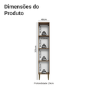 Ver imagem 3 de Paneleiro 40 cm 1 Porta Rustic/Preto Lille Madesa