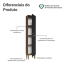 Ver imagem 4 de Paneleiro 40 cm 1 Porta Rustic/Preto Lille Madesa