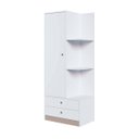 Ver imagem 3 de Guarda Roupas 1 Porta com 3 Prateleiras e 2 Gavetas Branco