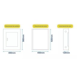 Quadro de Distribuição Andaluz 56 Din Embutir Barramento Trifásico 225a - 4