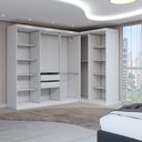 Ver imagem 5 de Guarda-roupa Casal Modulado Odisseia 9 Portas 2 Gavetas com Espelho Branco - Panorama Móveis