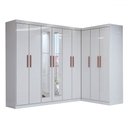Ver imagem 3 de Guarda-roupa Casal Modulado Odisseia 9 Portas 2 Gavetas com Espelho Branco - Panorama Móveis